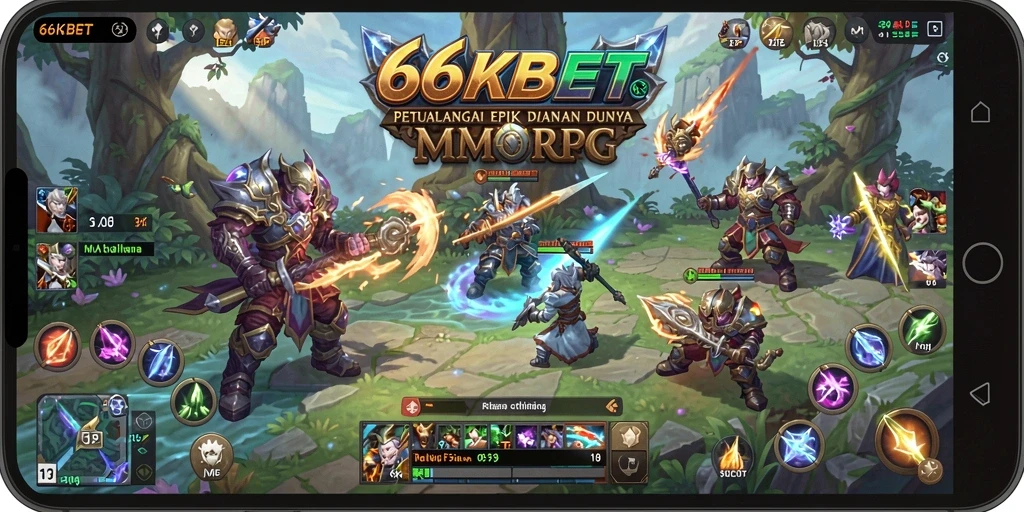 Screenshot gameplay MMORPG yang menampilkan aksi seru di 66KBET.