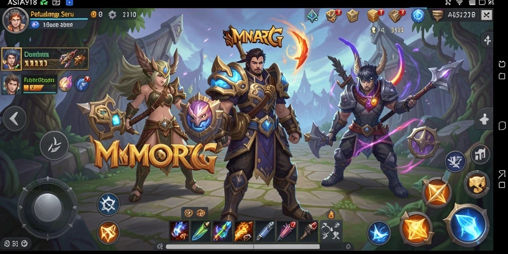 Tampilan gameplay ASIA918 yang menampilkan pertempuran epik di dunia fantasi.