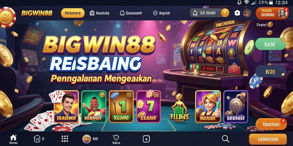 Menampilkan gameplay mendebarkan dari aplikasi Kasino BIGWIN88.
