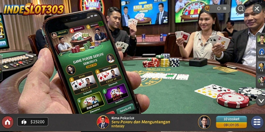 Tampilan menarik dari gameplay Poker INDESLOT303 yang seru dan mengasyikkan.