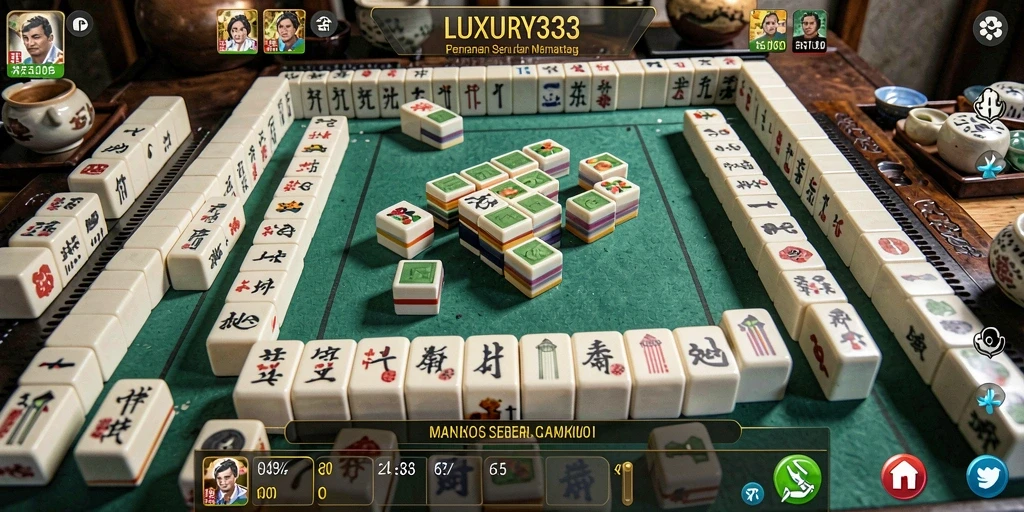 Tampilan gameplay LUXURY333 dengan grafis Mahjong yang menawan.