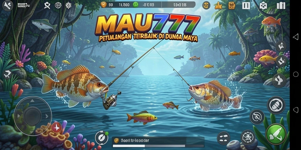 Screenshot gameplay dari MAU777 yang menunjukkan suasana memancing yang seru.