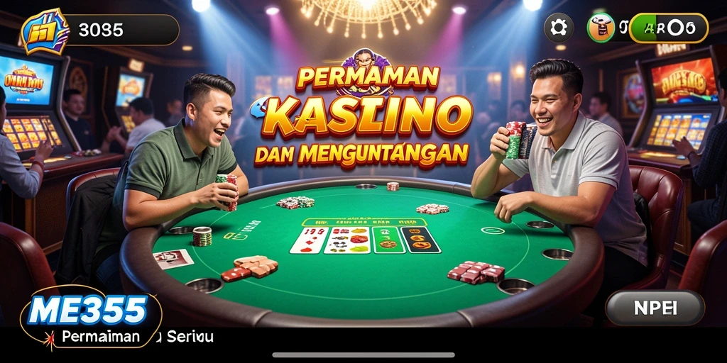 Tampilan menarik dari gameplay ME355 yang memikat dalam permainan Kasino.
