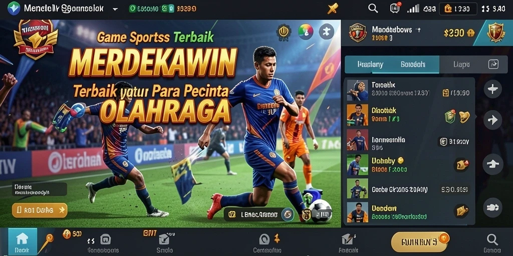 Tampilan gameplay menarik dari <strong>MERDEKAWIN</strong> menunjukkan taruhan olahraga yang seru.