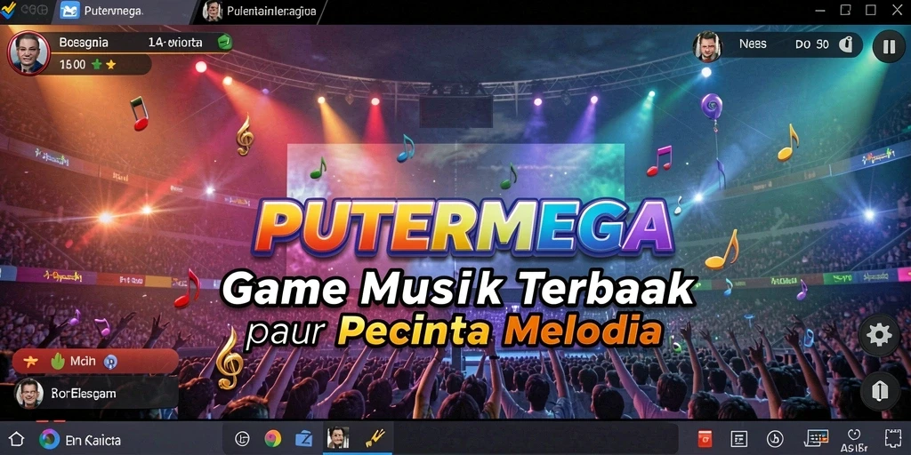 Screenshot PUTERMEGA menampilkan gameplay seru dalam musik.