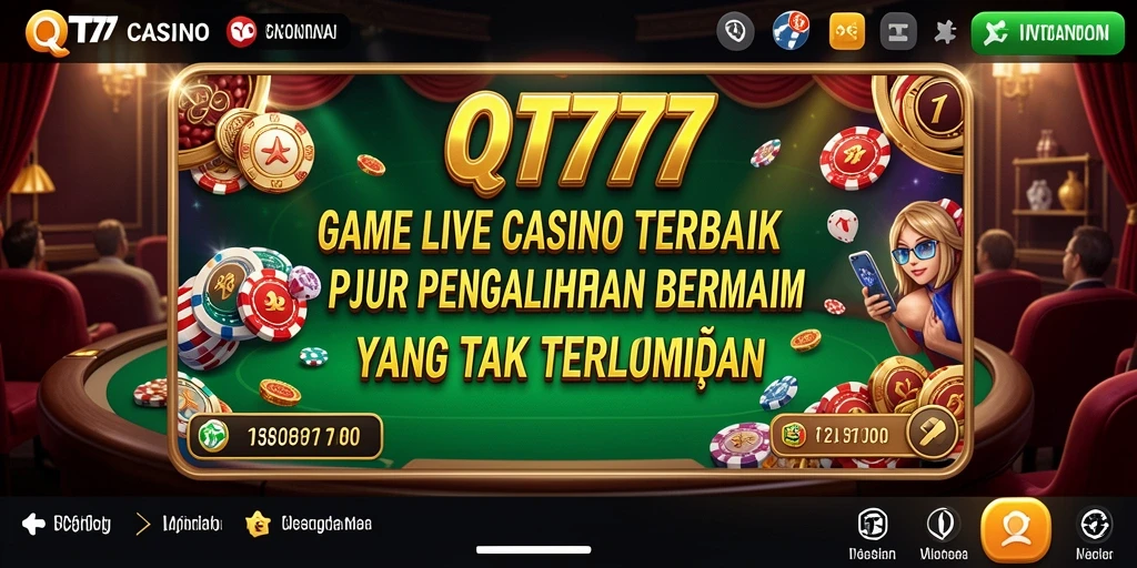 Tampilan gameplay Live Casino yang mendebarkan di QT777.