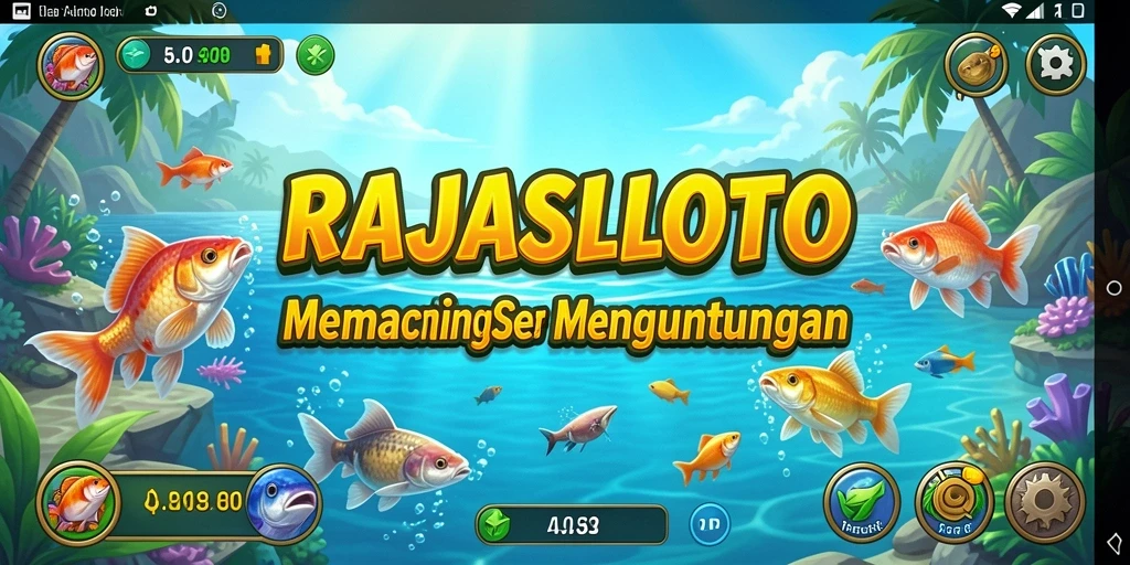 Screenshot gameplay RAJASLOTO menampilkan aksi memancing seru.