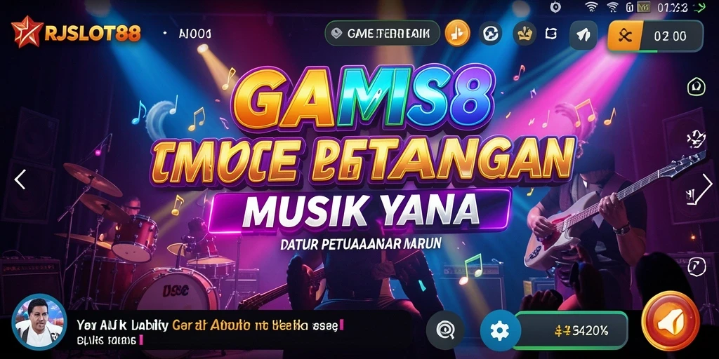 Tampilan gameplay RJSLOT88 yang memadukan musik dan slot.