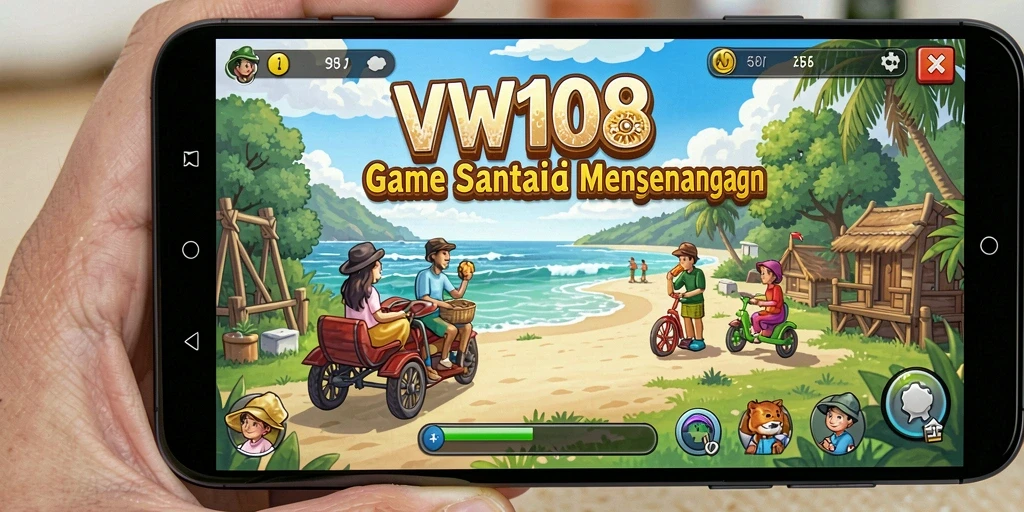 Tampilan menarik dari gameplay VW108 yang penuh warna.