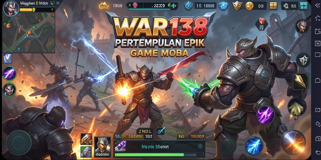 Tangkapan layar gameplay <strong>WAR138</strong> menampilkan pertarungan intens antar tim.